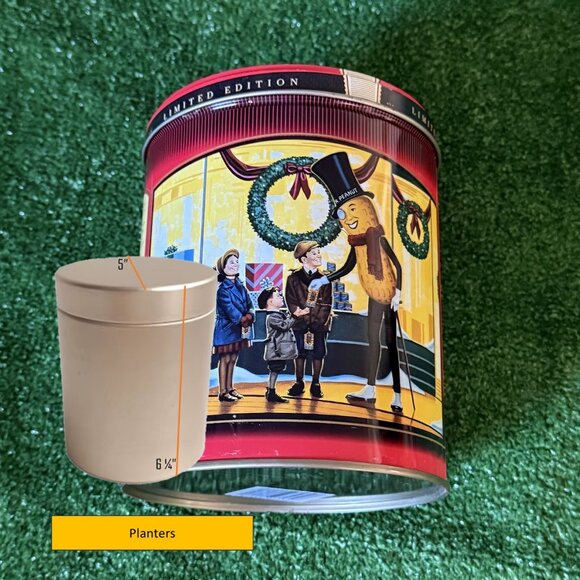 Planters Limited Edition Christmas 1998 Vintage Rare Tin Can Storage with Lid - Picture 2 of 10